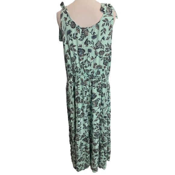 Lane Bryant Mint Floral Vines Midi Dress Women's Size 18 Tiered Cottage Boho 2X - Picture 5 of 10